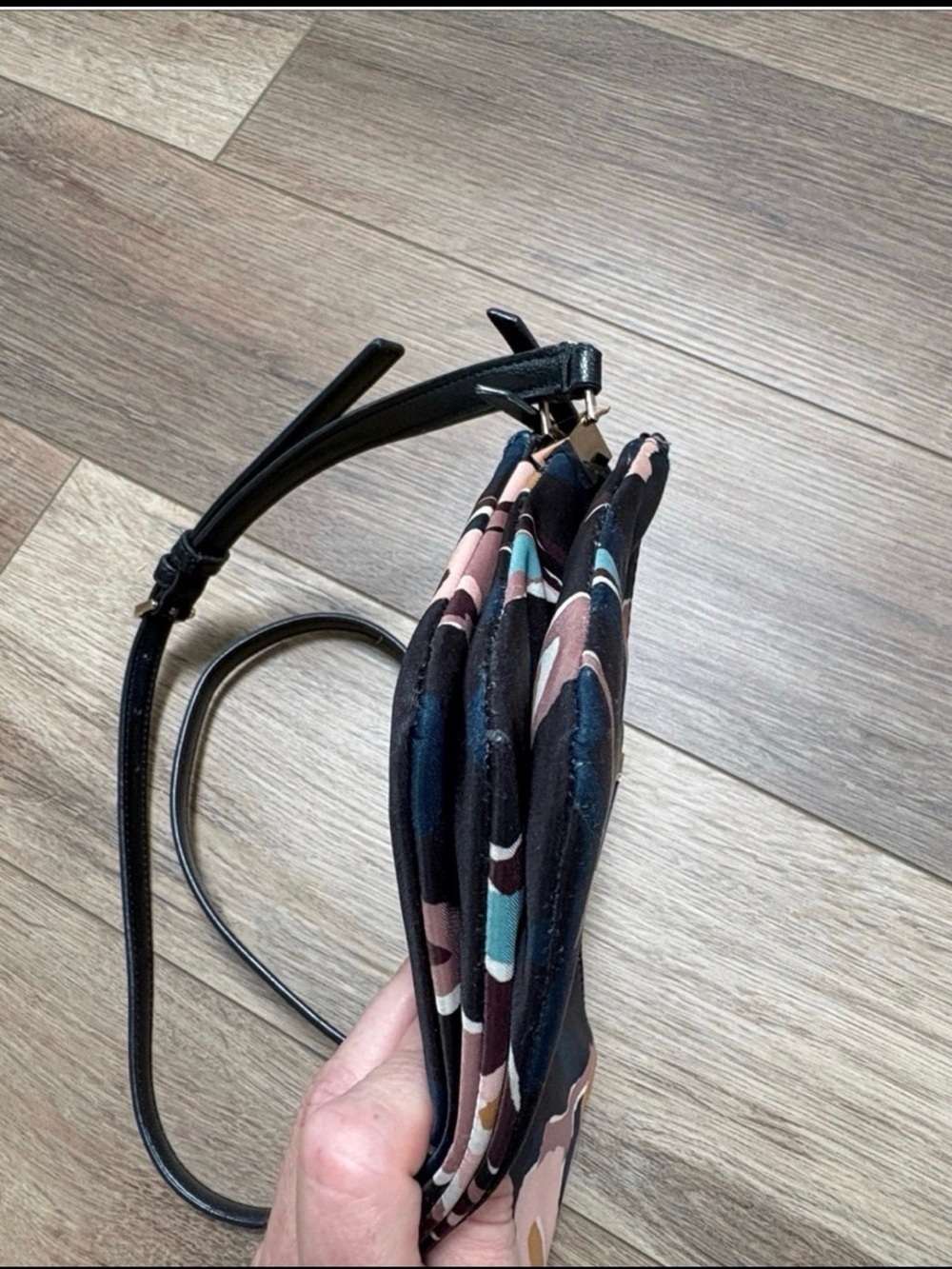 kate spade Black Floral Print Crossbody with Multicolor Accents - Picture 6 of 10